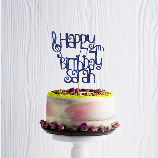 Personalised Musical Notes Happy Birthday Cake Topper