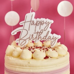 Rose Gold Happy Birthday Candle Rose Gold Happy Birthday Candle