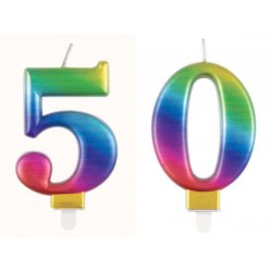 Rainbow Number Candle