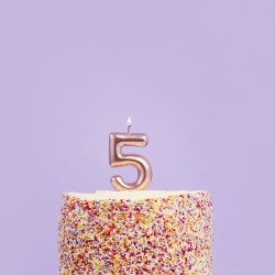 Rose Gold Number 5 Candle Rose Gold Number 5 Candle