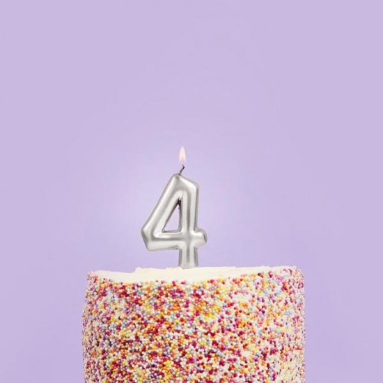 Silver Number Birthday Candles