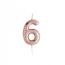 Rose Gold Number 6 Candle Rose Gold Number 6 Candle