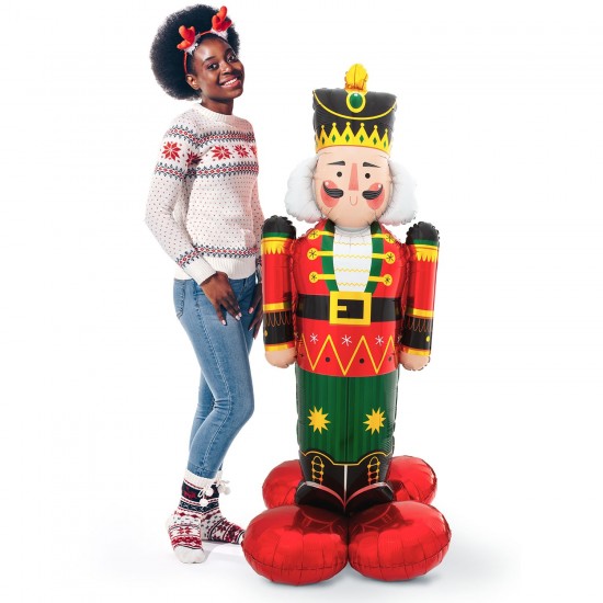 Giant 3D Standing Nutcracker Foil Balloon Standing Christmas Balloon