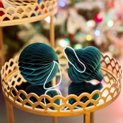 2 Forest Green Paper Honeycomb Hanging Decorations