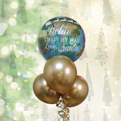 Santa Sleigh and Reindeer – Personalised I’m on my way Balloon