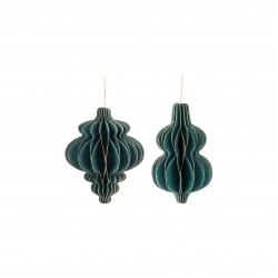 2 Forest Green Honeycomb Decorations 