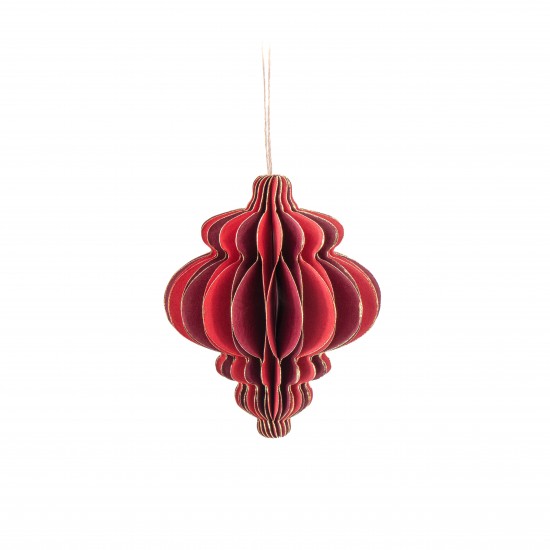 2 Red Honeycomb Decorations