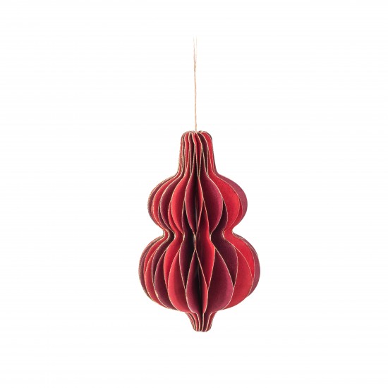 2 Red Honeycomb Decorations