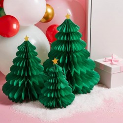 3 Green Honeycomb Christmas Trees 3 Green Honeycomb Christmas Trees