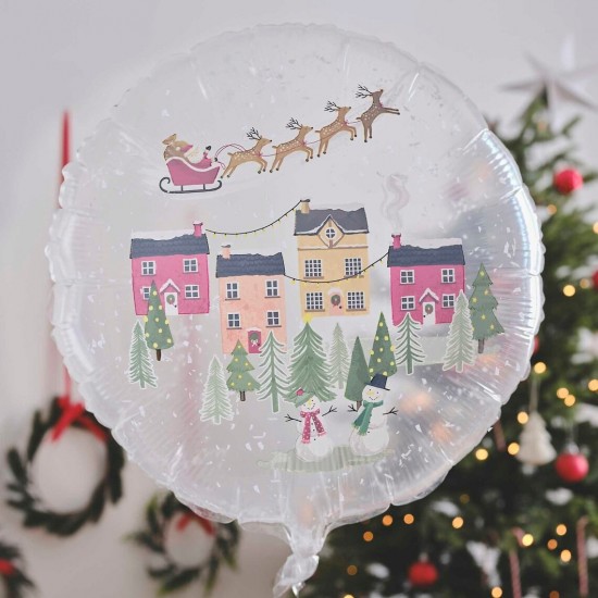 Christmas Snow Globe Confetti Foil Balloon