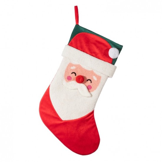 Embroidered Santa Christmas Stocking