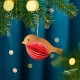 Honeycomb Robin Christmas Ornament