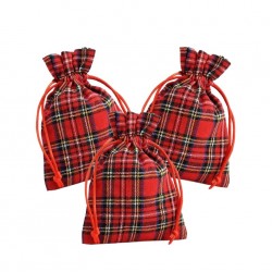 3 Red Tartan Christmas Gift Bag 3 Red Tartan Christmas Gift Bag