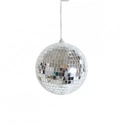 Silver Disco Ball Hanging Decoration 15 cm Silver Disco Ball Hanging Decoration 15 cm
