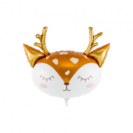 Eyes Shut Sleeping Cute Reindeer Foil Balloon