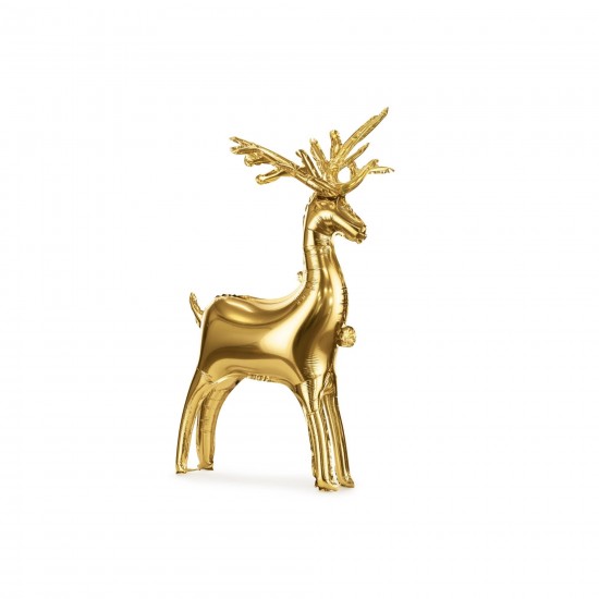 Standing Gold Small Reindeer Foil Balloon