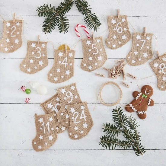 Hessian Stockings Advent Calendar