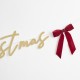 Gold Merry Christmas Banner With Velvet Bows