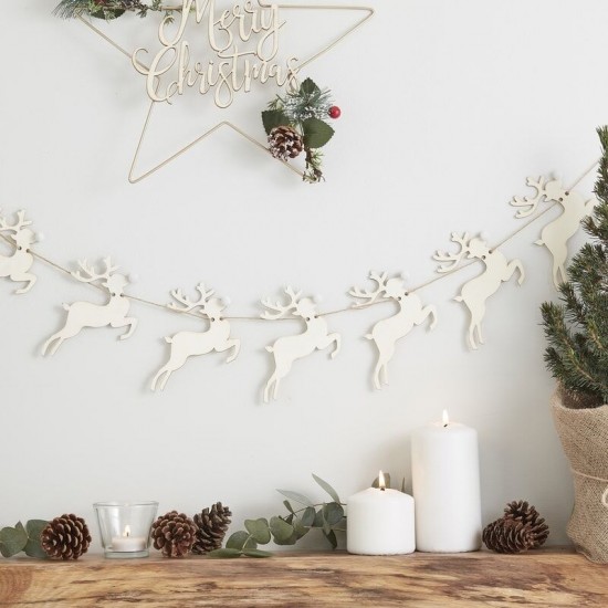 Stag Wooden Christmas Bunting