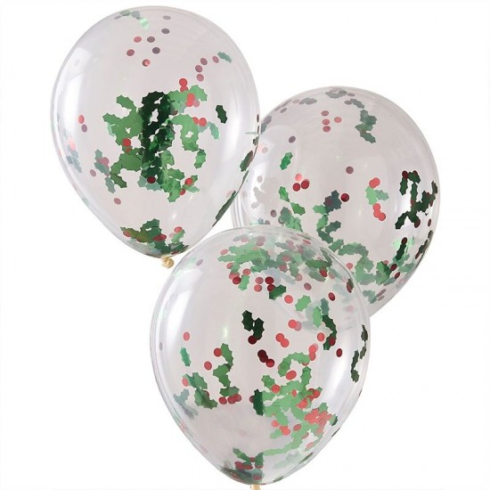 Holly And Berries Confetti Balloons