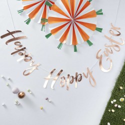 Gold Happy Easter Bunting Banner Decoration