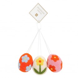 3 Truly Bunny Felt Egg Decorations 3 Truly Bunny Felt Egg Decorations