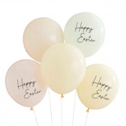5 Happy Easter Pastel Balloons 5 Happy Easter Pastel Balloons