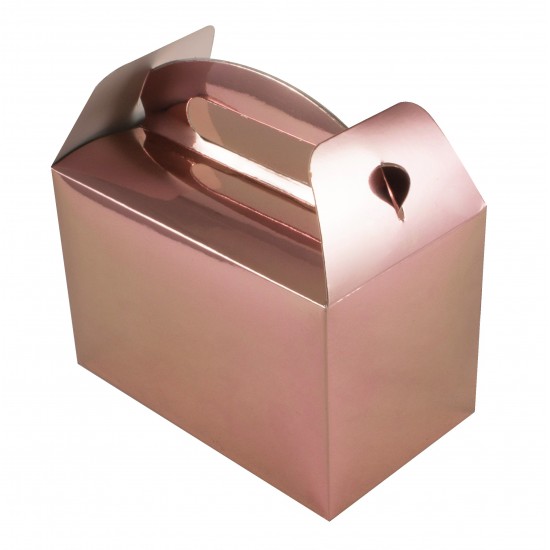 6 Rose Gold Party Boxes Set 6 Rose Gold Party Boxes Set