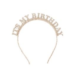 Gold 'Its my birthday' Metal Headband