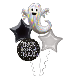 Holographic Ghost Halloween Balloon Bundle