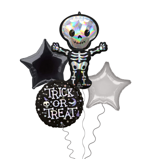 Holographic Skeleton Halloween Balloon Bundle