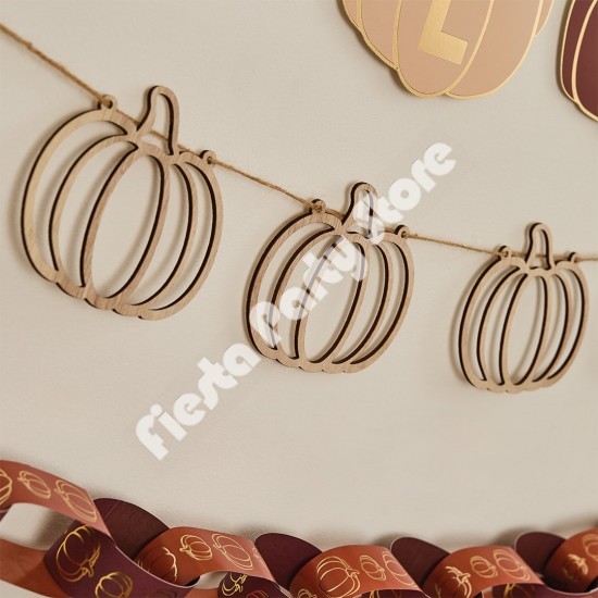 Pumpkin Wooden Garland 2m Pumpkin Wooden Garland 2m