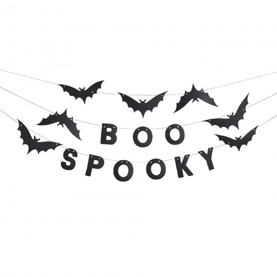 Spooky Boo Bat Felt Garland Set of 3 x 1.5m