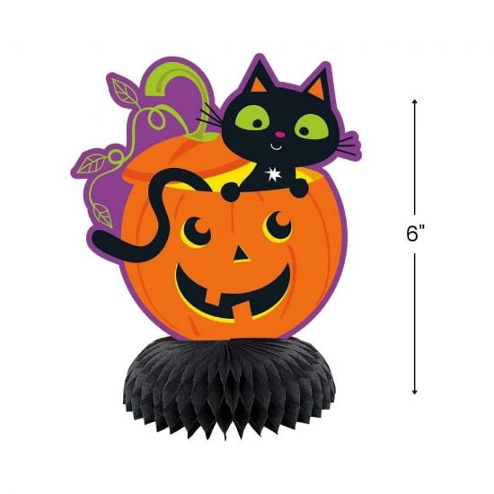 Cat and Pumpkin Mini Honeycombs Table Decorations