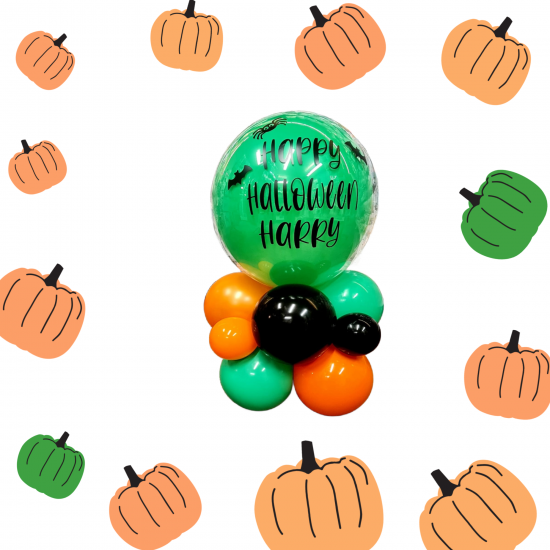 Custom Halloween Balloon Centerpiece with Personalised Name