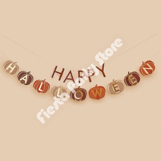 Pumpkin Happy Halloween Card Banner