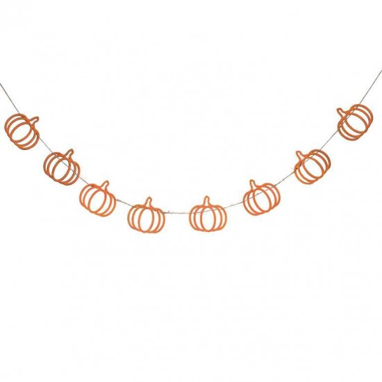 Orange Wooden Pumpkin Halloween Bunting