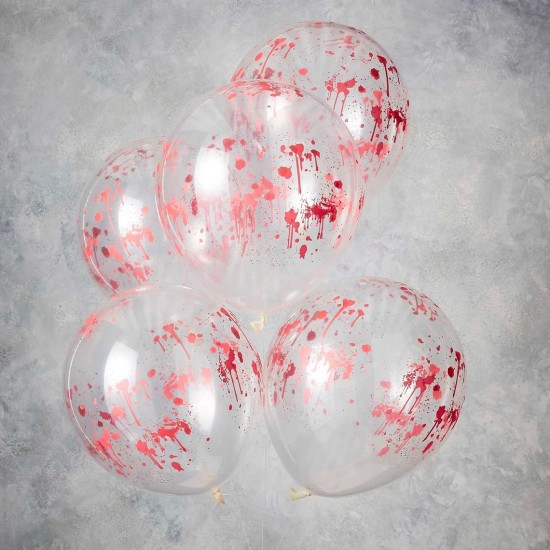 Blood Print Halloween Party Balloons, 5 in a pack