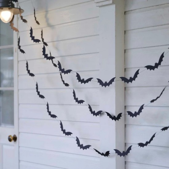 Black Bat Halloween Bunting