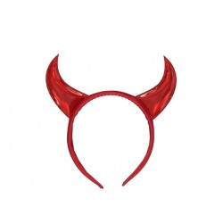 Adults Halloween Shiny Red Devil Horns Headband Adults Halloween Shiny Red Devil Horns Headband
