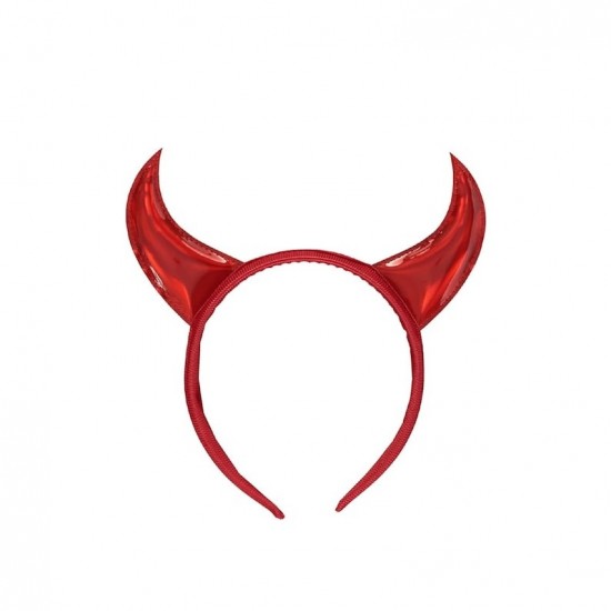 Adults Halloween Shiny Red Devil Horns Headband