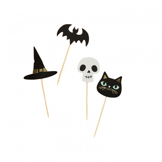 12 Halloween Gold Foiled Food Picks