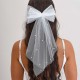 White Hair Bow with Pearls