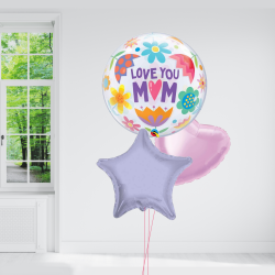 Love You Mum Flowers Balloon Bundle