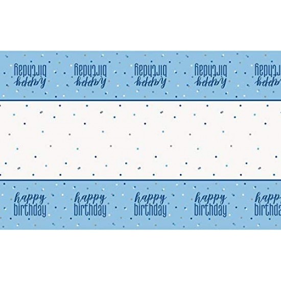 Blue Dots Birthday Table Cover