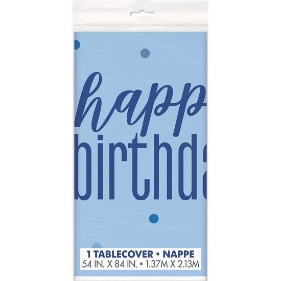 Blue Dots Birthday Table Cover