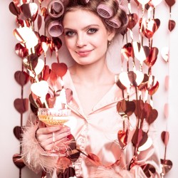 Rose Gold Heart Shaped Fringe Curtain  Rose Gold Heart Shaped Fringe Curtain