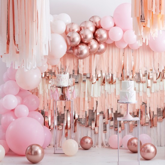 Blush And Rose Gold Streamer Ceiling Decoration