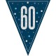 Glitz Blue & Silver 60th Birthday Bunting Banner