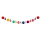 Bright Rainbow Coloured Honeycomb and Tassel Garland 2m